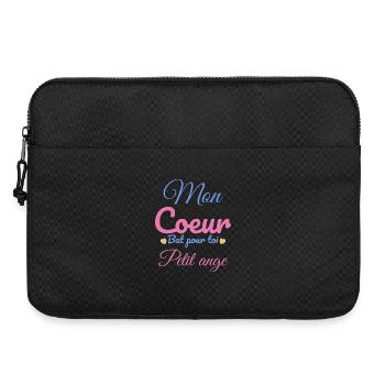 Mon coeur bat pour toi petit ange bébé nouveau-né - Sacoche pour ordinateur portable 15 pouces - noir - Devant