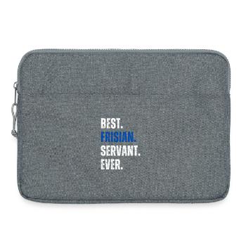 ! Meilleur serviteur frison de tous les temps Lettrage - Sacoche pour ordinateur portable 15 pouces - gris chiné - Devant