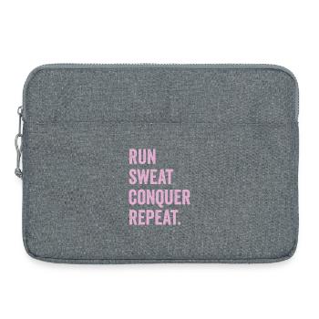 Run. Sweat. Conquer. Repeat. - Laptop bag 15" - heather grey - Front