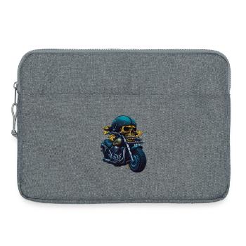 Crâne de motard - Sacoche pour ordinateur portable 15 pouces - gris chiné - Devant