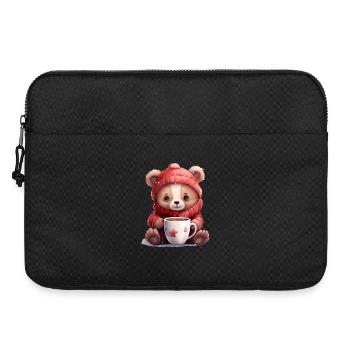 Ours mignon avec une tasse de chocolat chaud - Sacoche pour ordinateur portable 15 pouces - noir - Devant