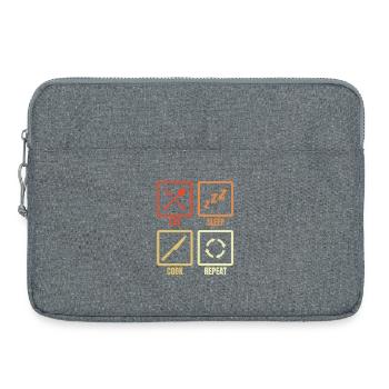 Eat Sleep Cooking Repeat - Laptop bag 15" - heather grey - Front
