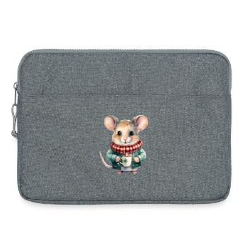 Kuschelmäuschen Wintertee - Laptoptasche 15" - Grau meliert - Vorne