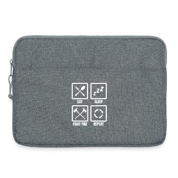 Eat Sleep Fight Fire Repeat - Laptoptasche 15" - Grau meliert - Vorne