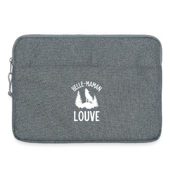 Louve hurlante en forêt - Sacoche pour ordinateur portable 15 pouces - gris chiné - Devant