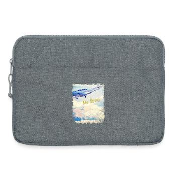 Soyez libre - Vieil avion - Look Vintage - Sacoche pour ordinateur portable 15 pouces - gris chiné - Devant