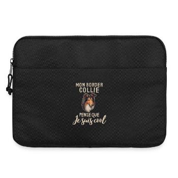 Chien de race border collie - Sacoche pour ordinateur portable 15 pouces - noir - Devant