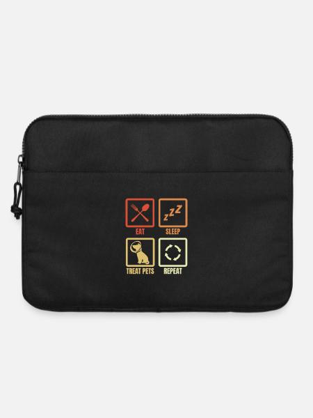 Essen Schlafen Tiere behandeln - Laptoptasche 15" - Schwarz