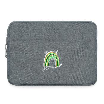 Irish Day Regenbogen mit Kleeblatt St Patricks Day - Laptoptasche 15" - Grau meliert - Vorne