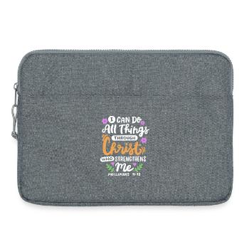 Christlich Glaube Bibelvers - Laptoptasche 15" - Grau meliert - Vorne