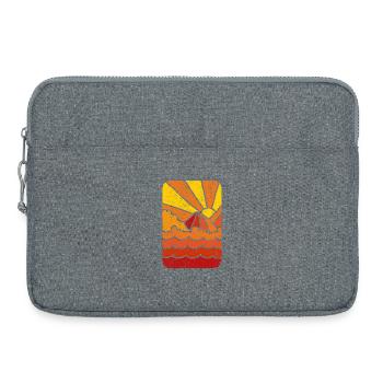 Retro Marine Sunset - Laptop bag 15" - heather grey - Front