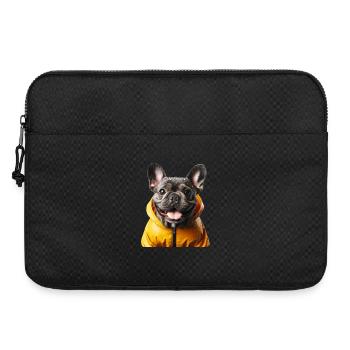 Joyeux bouledogue français en imperméable - Sacoche pour ordinateur portable 15 pouces - noir - Devant