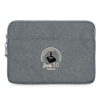 Design-Abzeichen Level 50 Retro-Konsole - Laptoptasche 15" - Grau meliert - Vorne