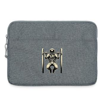Calisthenics Astronaut Pull-ups Gift - Laptop bag 15" - heather grey - Front