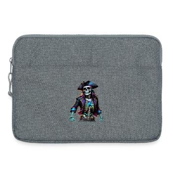Pirate Skeleton Illustration - Laptop bag 15" - heather grey - Front