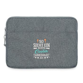 So sieht ein richtig cooler Tankwart aus - Laptoptasche 15" - Grau meliert - Vorne