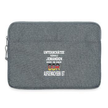 Unterschätze niemals jemanden,der in der DDR aufge - Laptoptasche 15" - Grau meliert - Vorne