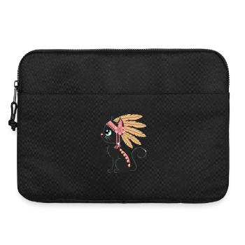 Boho Feather Cat - Laptop bag 15" - black - Front