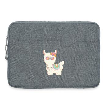 Lama doux d’été - Sacoche pour ordinateur portable 15 pouces - gris chiné - Devant