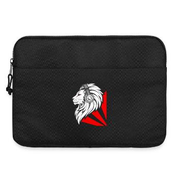 Stylischer Löwe mit Kopfhörern - Laptoptasche 15" - Schwarz - Vorne