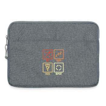 Manger dormir pizza répéter - Sacoche pour ordinateur portable 15 pouces - gris chiné - Devant