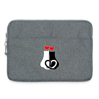 with hearts - Laptop bag 15" - heather grey - Front
