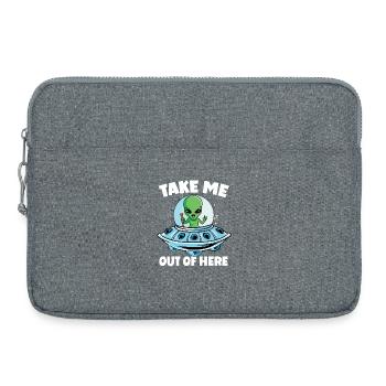 Alien in Space mit Take Me Out of Here - Laptoptasche 15" - Grau meliert - Vorne