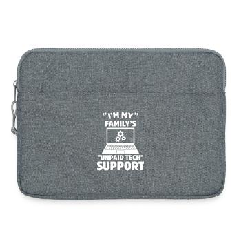 Je suis le support technique non rémunéré de ma famille Humour informatique drôle - Sacoche pour ordinateur portable 15 pouces - gris chiné - Devant