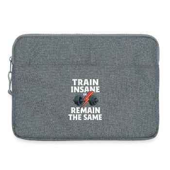 Fitness Hantel mit Blitz Symbol - Laptoptasche 15" - Grau meliert - Vorne