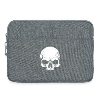 Cooles Schädel-Design - Laptoptasche 15" - Grau meliert - Vorne