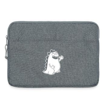 Dino winkend – Kawaii, Cartoon & Urzeit-Freude - Laptoptasche 15" - Grau meliert - Vorne