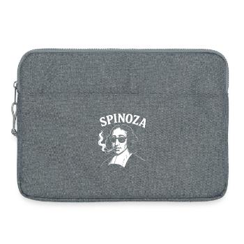 Rebellious Funny Spinoza Portrait with Cigarette - Laptop bag 15" - heather grey - Front