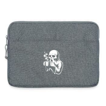 Kaffee Gespenst Morgenmuffel Koffein  - Laptoptasche 15" - Grau meliert - Vorne