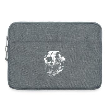 Smilodon skull with sharp teeth - Laptop bag 15" - heather grey - Front