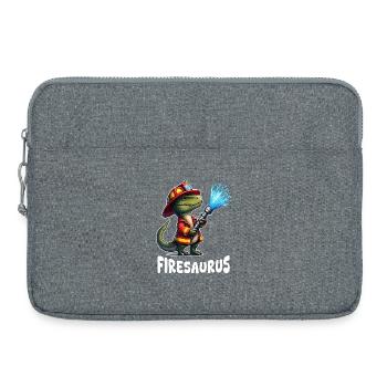 Firesaurus Feuerwehrmann Maskottchen - Laptoptasche 15" - Grau meliert - Vorne