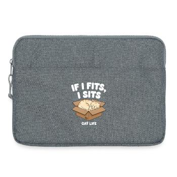 Wenn es passt, sitzt Katze in Box - Laptoptasche 15" - Grau meliert - Vorne