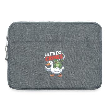 Lets do Crimes - Lustiger Frosch und Gans T-Shirt - Laptoptasche 15" - Grau meliert - Vorne