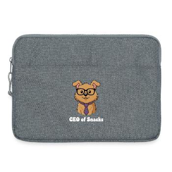 CEO of Snacks Hund mit Brille - Laptoptasche 15" - Grau meliert - Vorne