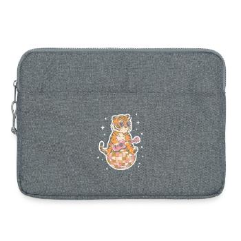 Tiger Disco Ball Groovy Retro 80s Costume - Laptop bag 15" - heather grey - Front