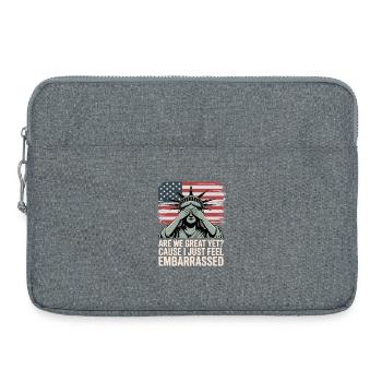 Are We Great Yet? Protest Graphic - Laptop bag 15" - heather grey - Front