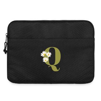 Lettre q vert marguerites - Sacoche pour ordinateur portable 15 pouces - noir - Devant