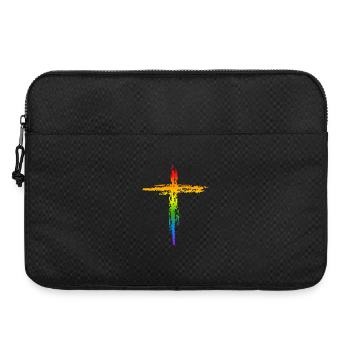 Croix arc-en-ciel - Sacoche pour ordinateur portable 15 pouces - noir - Devant