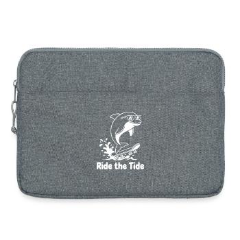 Delfin Skateboard Welle - Laptoptasche 15" - Grau meliert - Vorne