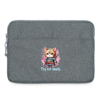 Japanese Kawaii Ninja Cat - Laptop bag 15" - heather grey - Front