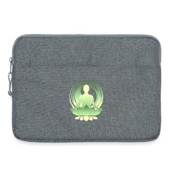 Lotusmeditation Grüngold Yoga Silhouette - Laptoptasche 15" - Grau meliert - Vorne