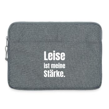 Leise ist meine Stärke - Laptoptasche 15" - Grau meliert - Vorne