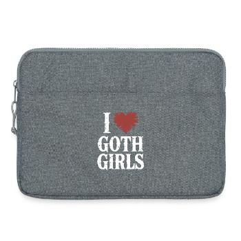 I Love Goth Girls - Laptop bag 15" - heather grey - Front