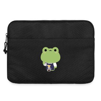 Kawaii Frog Barista - Laptop bag 15" - black - Front