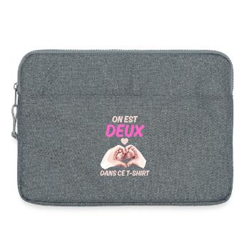 Annonce Bébé Message Amour Grossesse - Sacoche pour ordinateur portable 15 pouces - gris chiné - Devant
