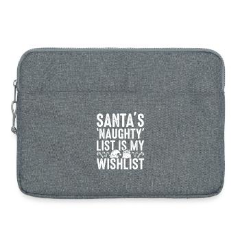 Santa's Naughty List Ist Meine Wishlist - Laptoptasche 15" - Grau meliert - Vorne